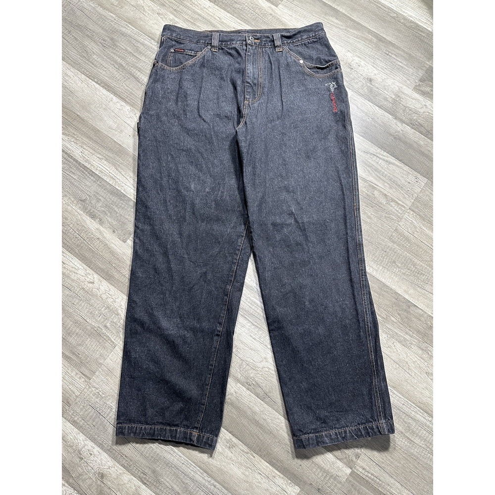 FUBU The Collection Circa XCII Jeans Baggy Black/Gray Hip-hop Men 36x31.5‎